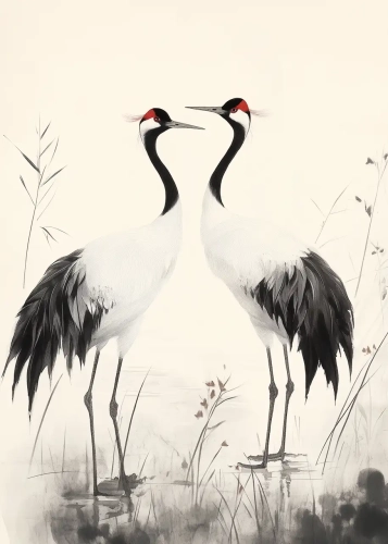Plakat Dwa żurawie III