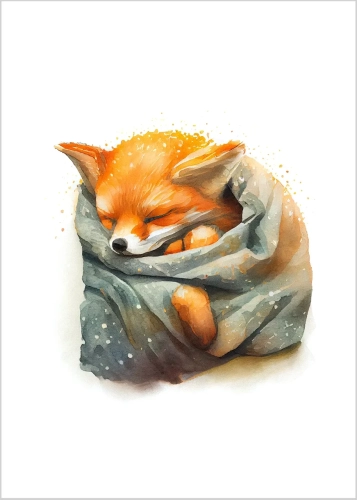 Plakat Śpiący lisek I